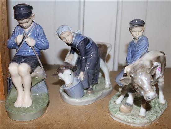Three Royal Copenhagen groups / figures